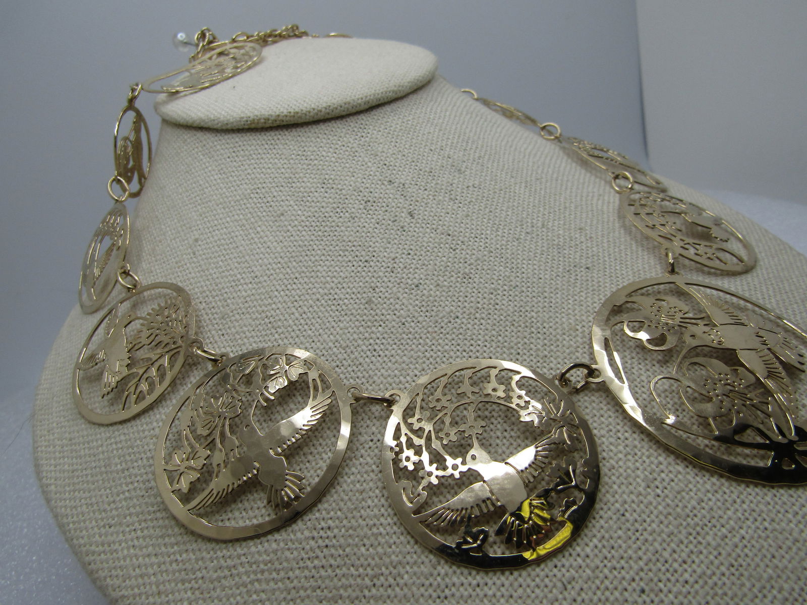 Vintage Graduated Hummingbird Necklace, Wild Bryde, 23"m Retired - 5