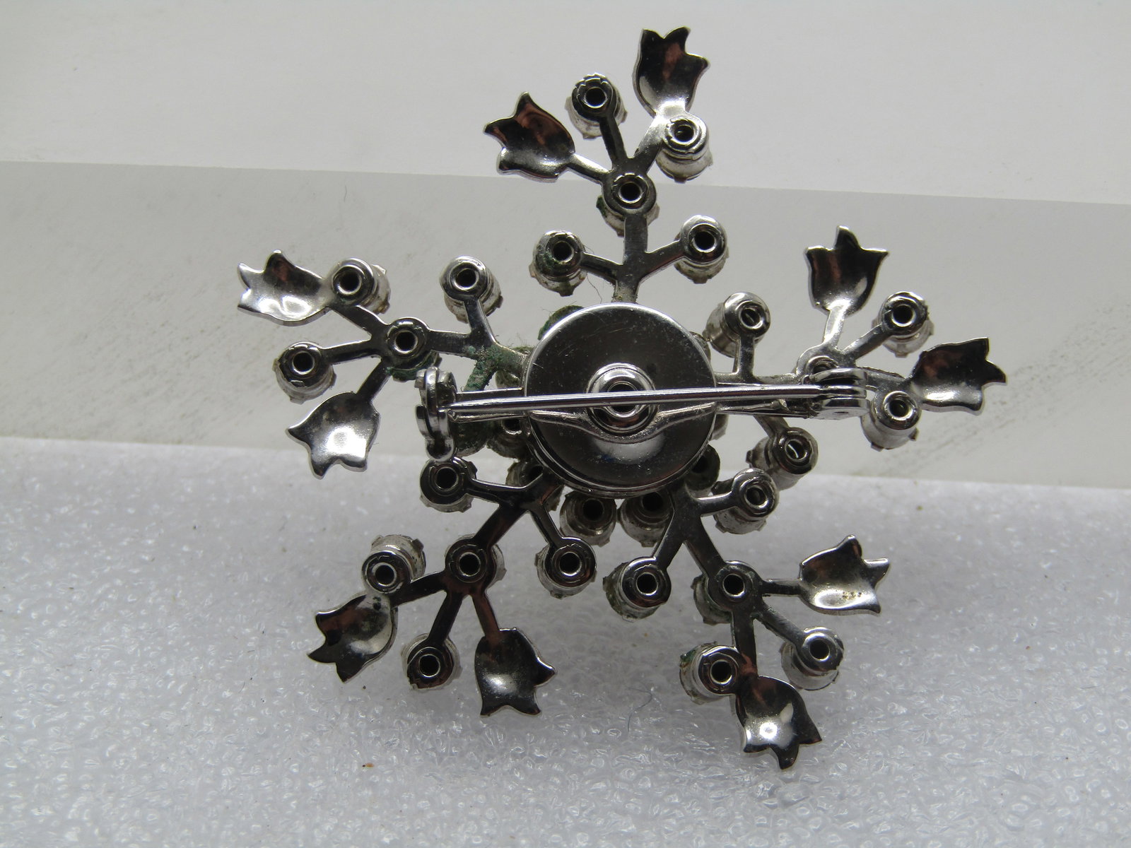 Vintage Clear Rhinestone Blossom Brooch, 1950's-1960's - 4