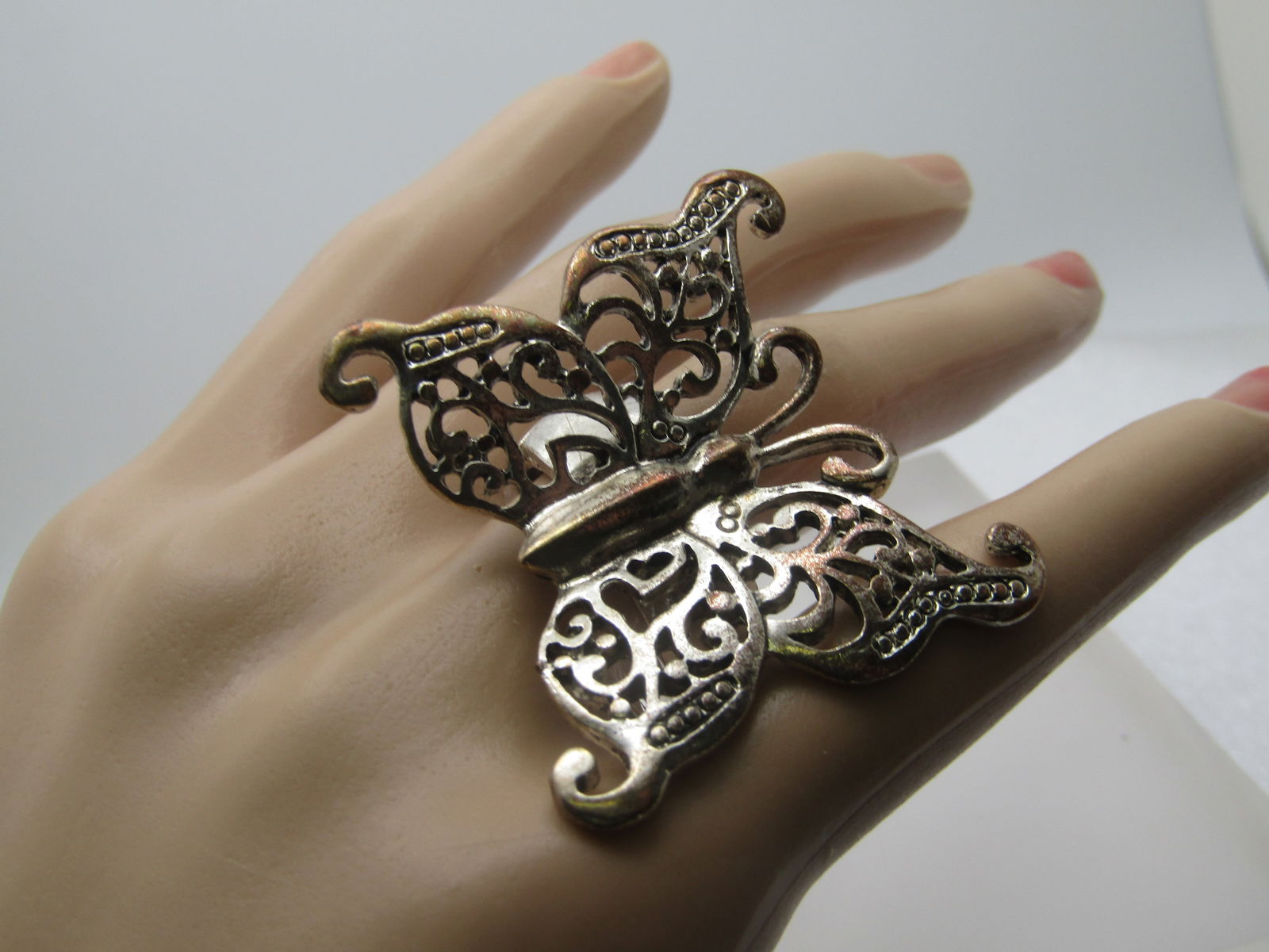 Large Butterfly Ring, Adjustable, 1990's-2000's - 5