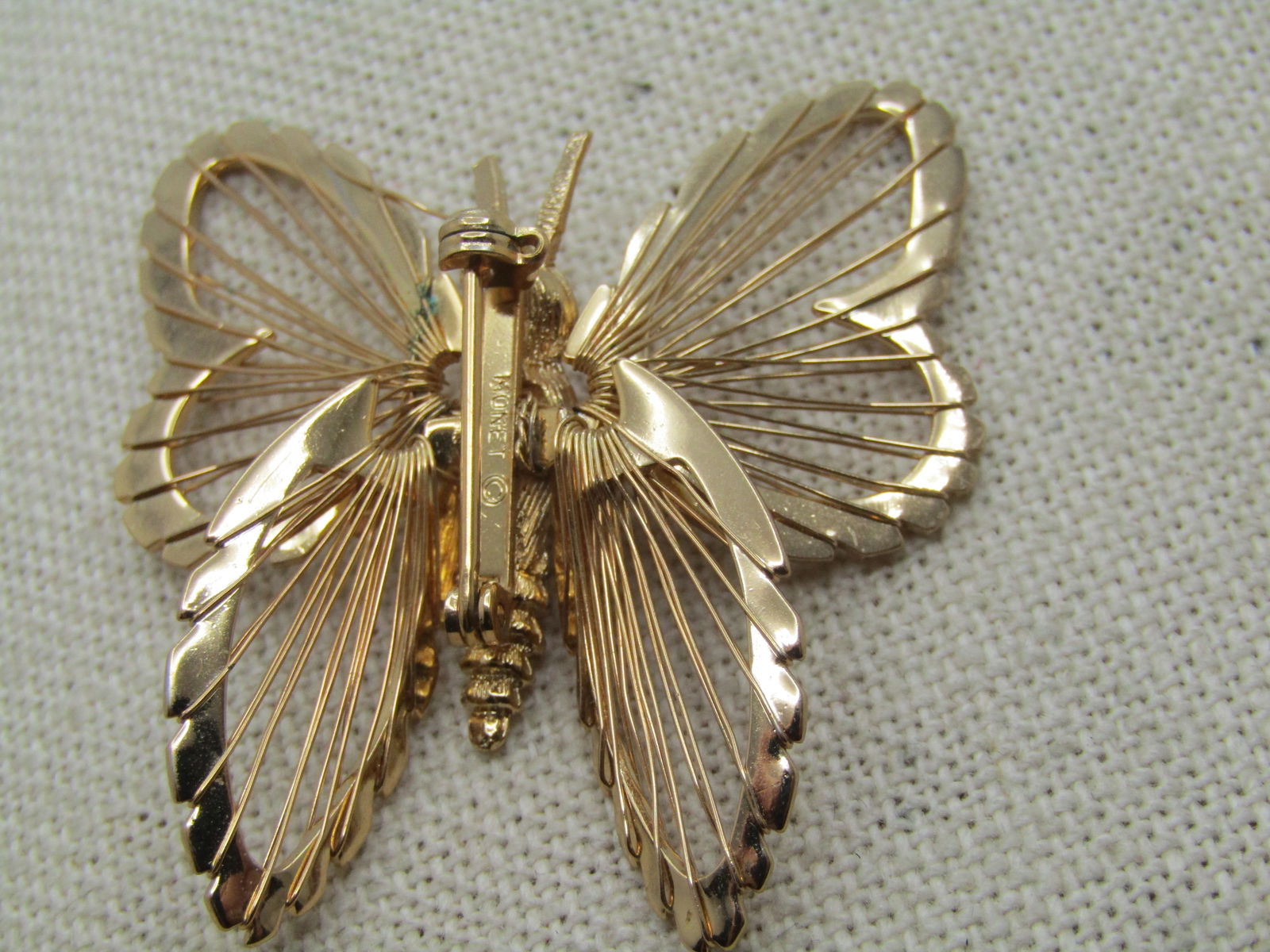 Vintage Wired Wing Butterfly Brooch, Monet, 1960's-1970's - 4