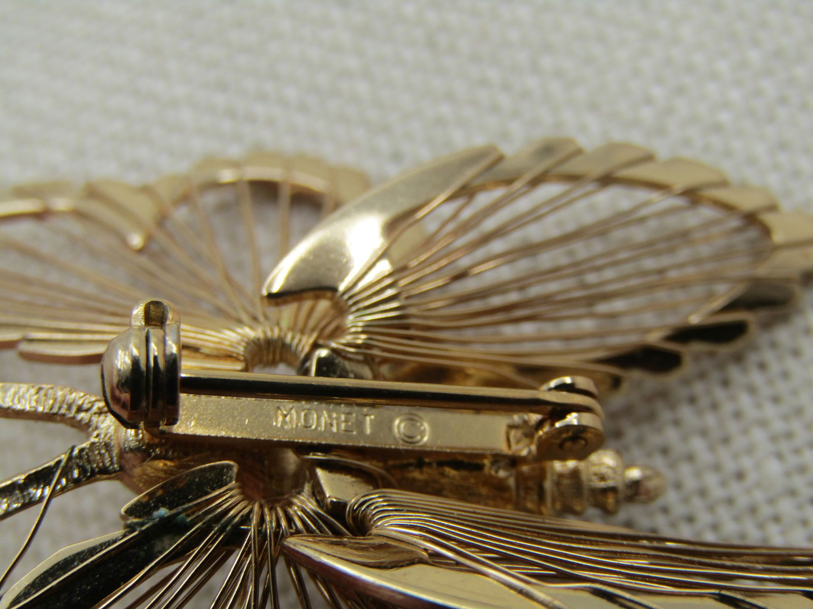 Vintage Wired Wing Butterfly Brooch, Monet, 1960's-1970's - 5