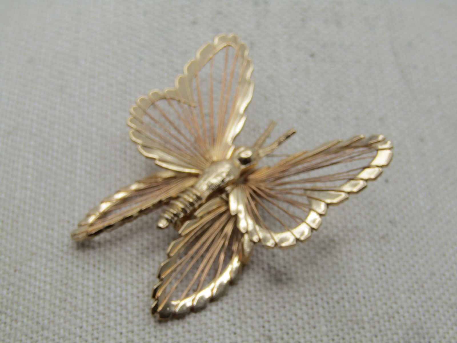 Vintage Wired Wing Butterfly Brooch, Monet, 1960's-1970's - 7