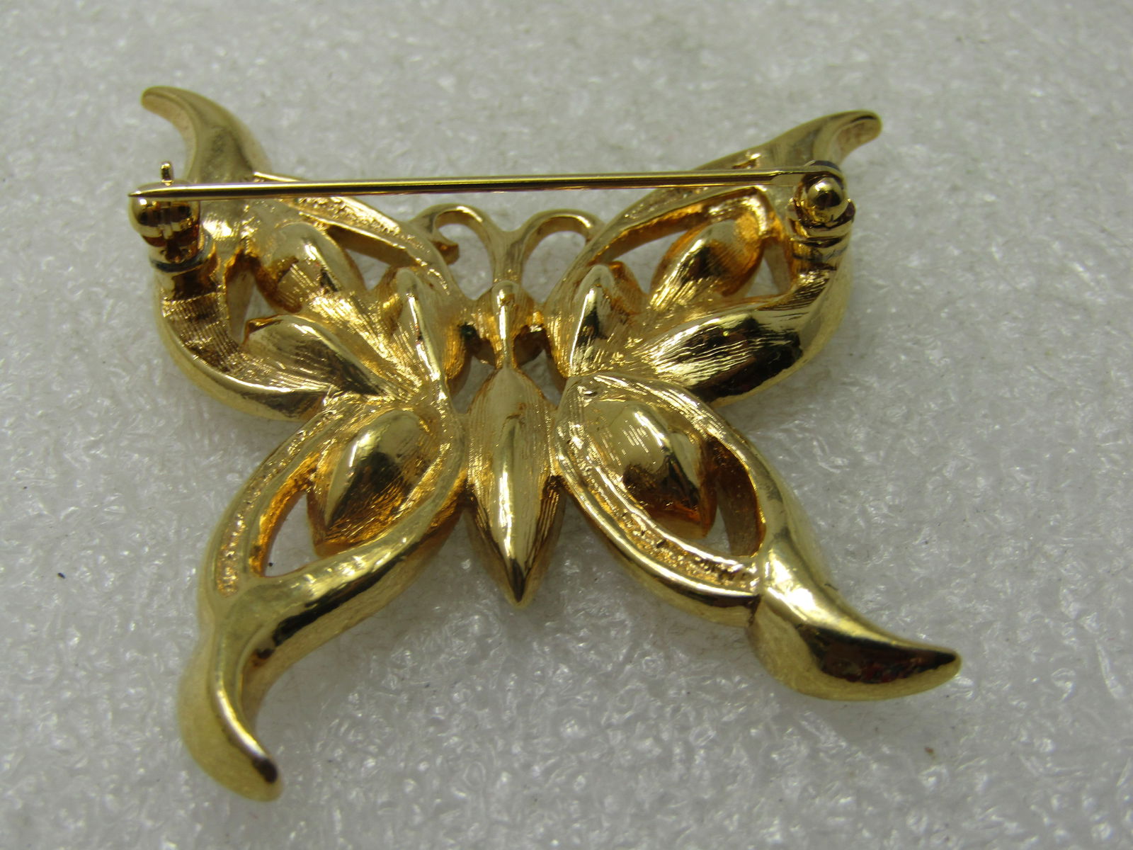 Vintage Rhinestone Butterfly Brooch , 1970's-1980's - 5