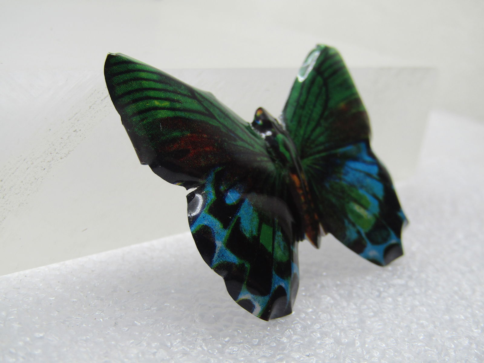 Vintage Enameled Litho Butterfly Brooch, 1950's-1960's - 3