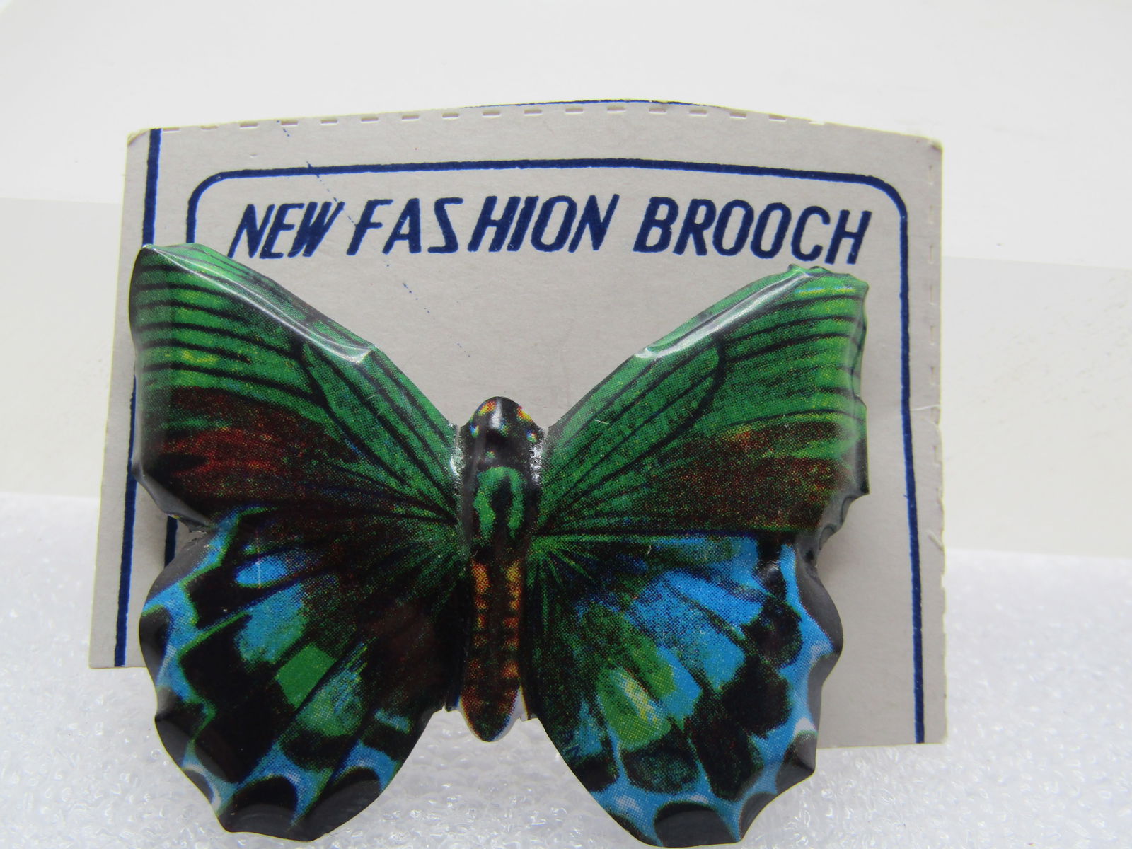 Vintage Enameled Litho Butterfly Brooch, 1950's-1960's - 5
