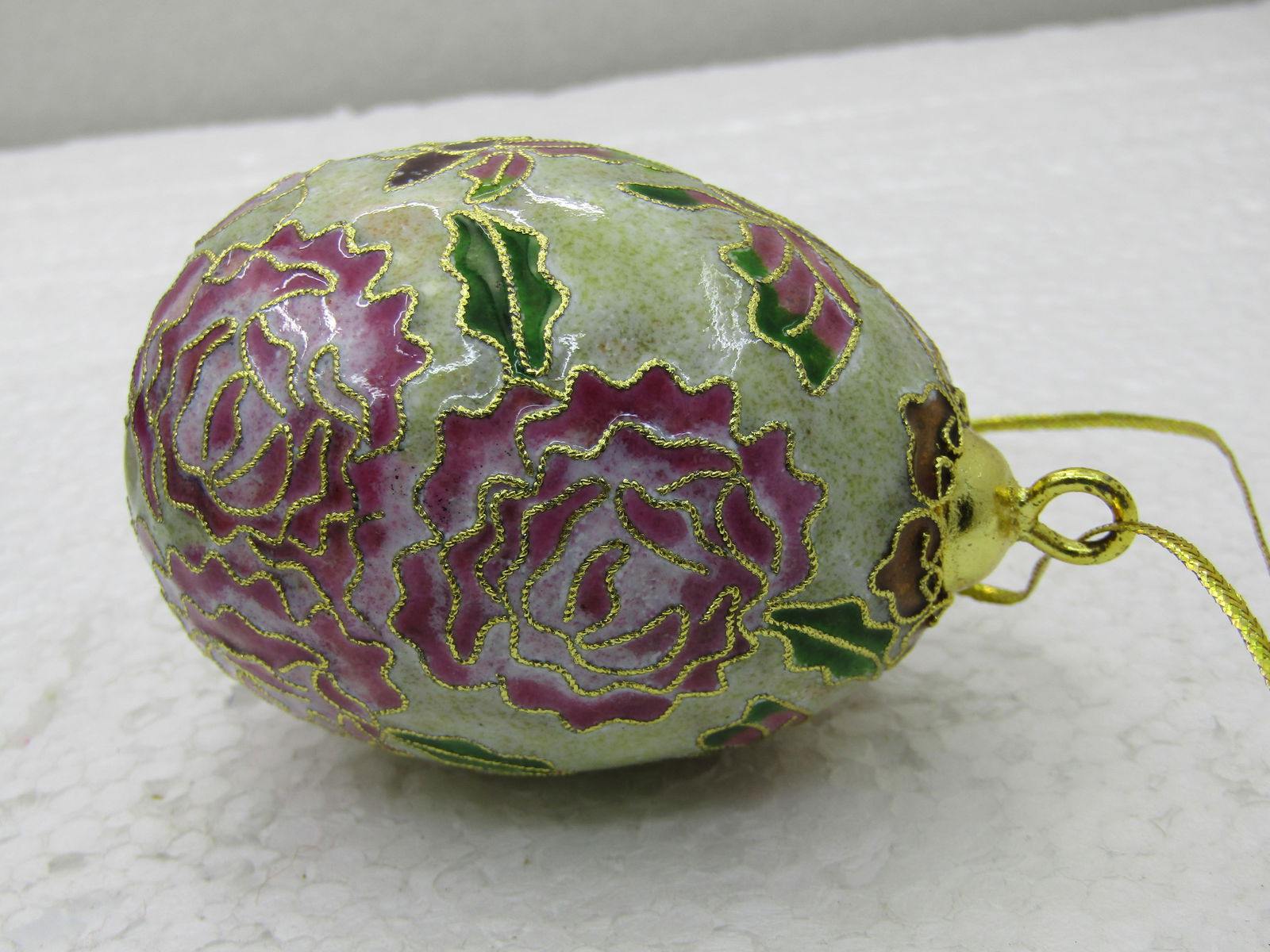 Cloissonne Egg, Butterfly & Rose Design, 2.5" - 4