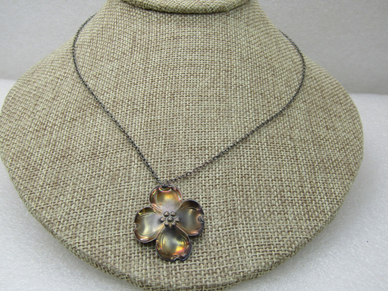 Vintage Sterling Stuart Nye Dogwood Necklace, 18" - 2