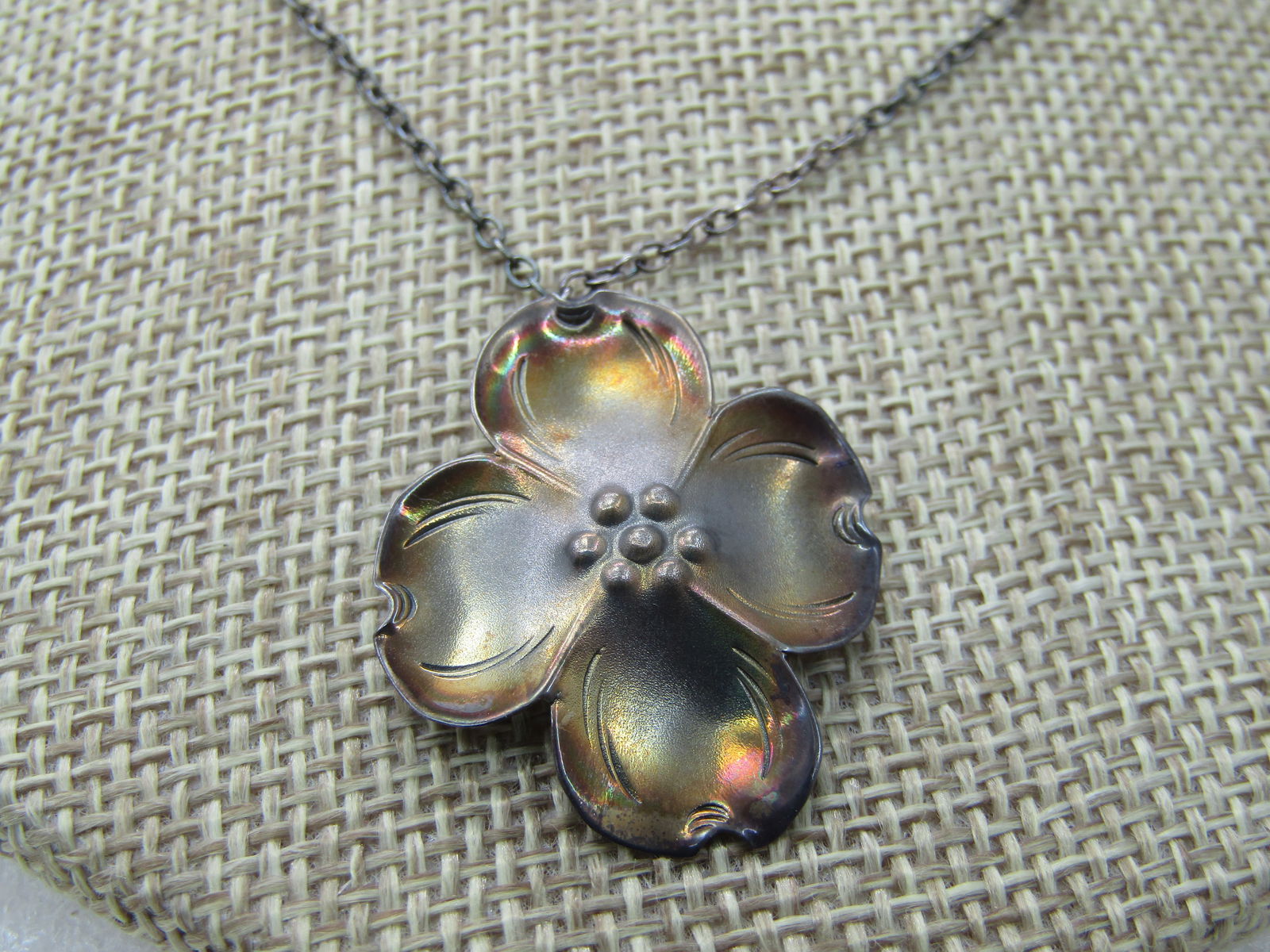 Vintage Sterling Stuart Nye Dogwood Necklace, 18" - 3