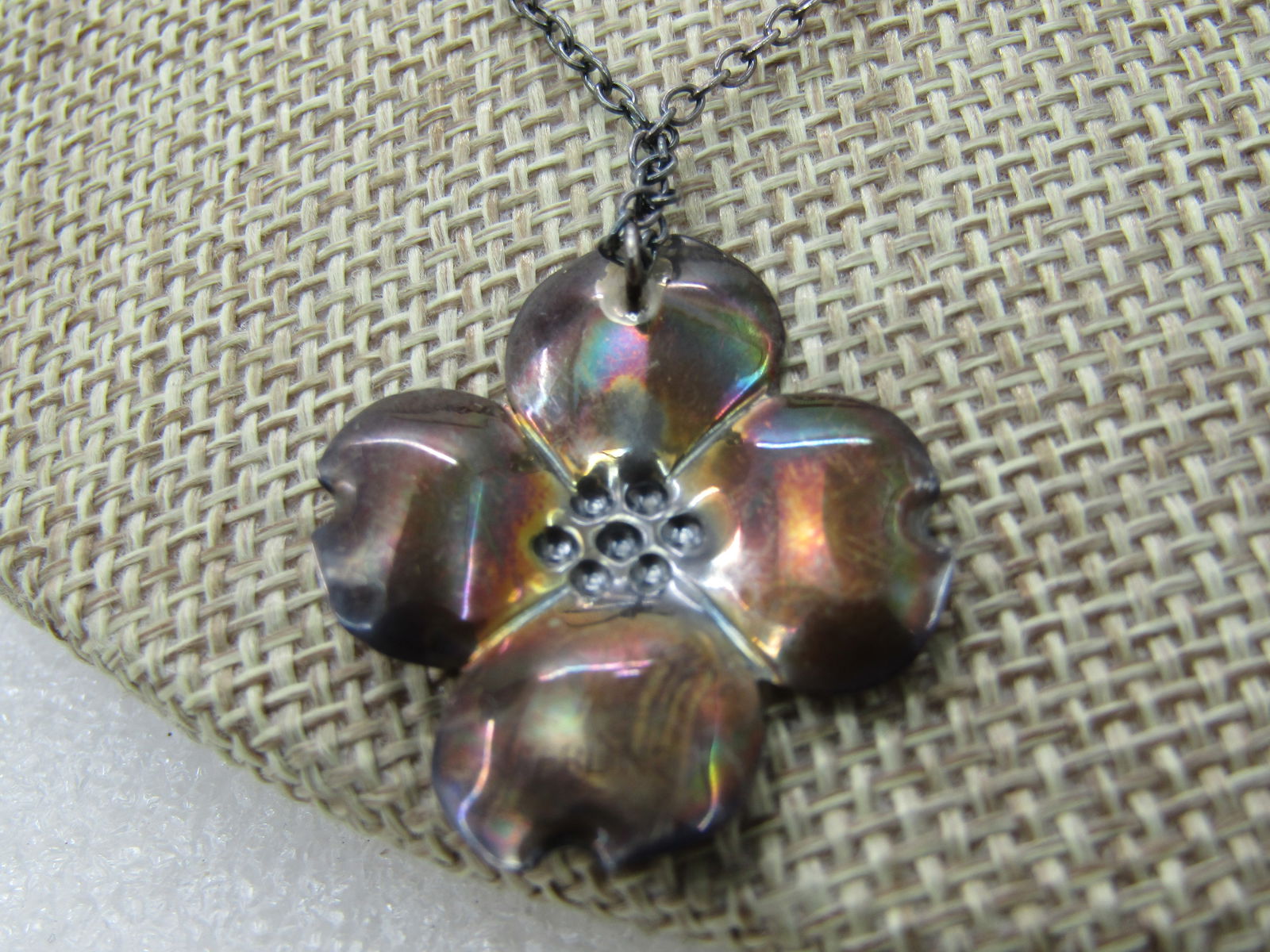 Vintage Sterling Stuart Nye Dogwood Necklace, 18" - 4