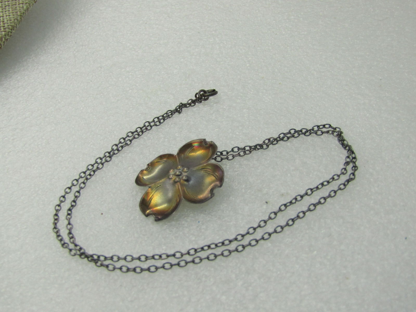 Vintage Sterling Stuart Nye Dogwood Necklace, 18" - 6