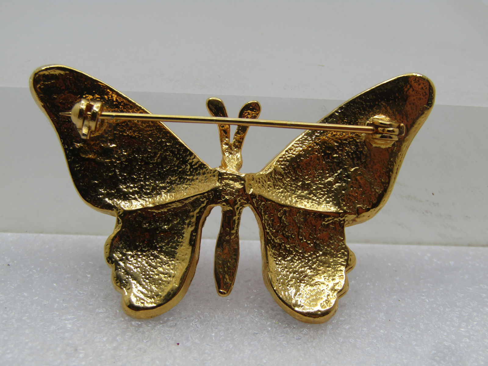 Vintage Enameled Butterfly Brooch, 1980's, - 4
