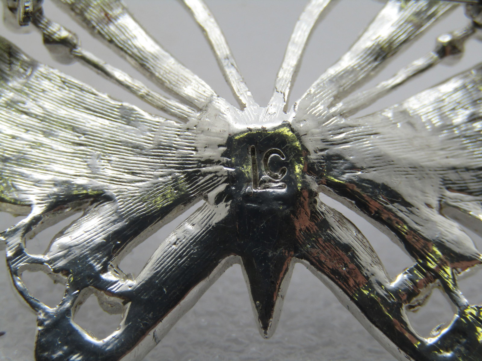 Pair Liz Claiborne Butterfly Brooches, Enameled/Rhinetone, 1990's - 5