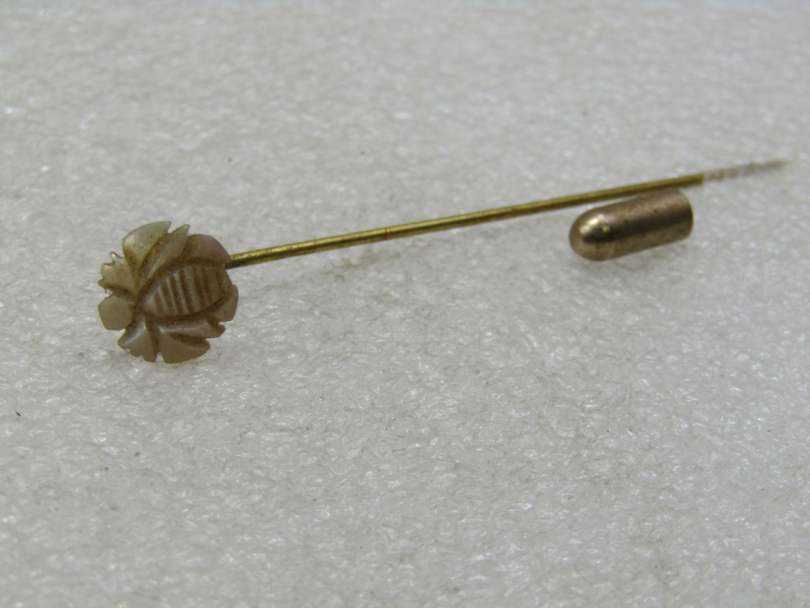 Vintage Mother-of-Pearl Carved Bee Stick Pin, 3" - 3