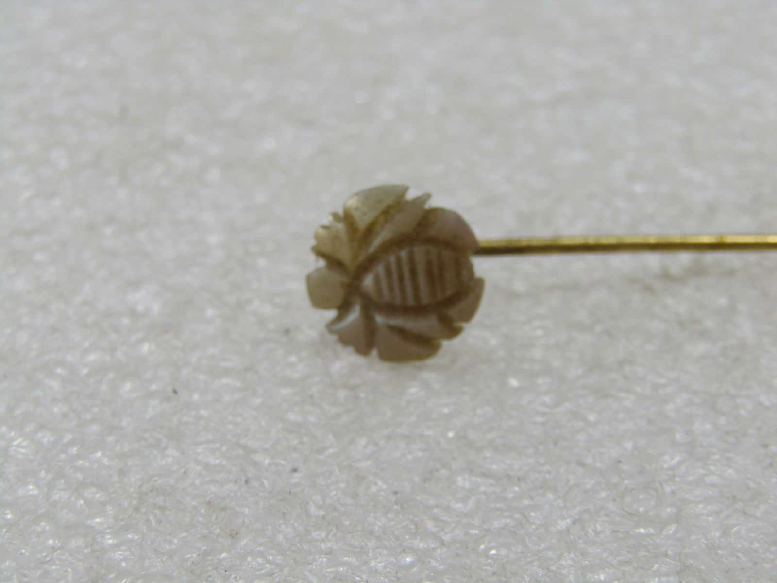 Vintage Mother-of-Pearl Carved Bee Stick Pin, 3" - 4