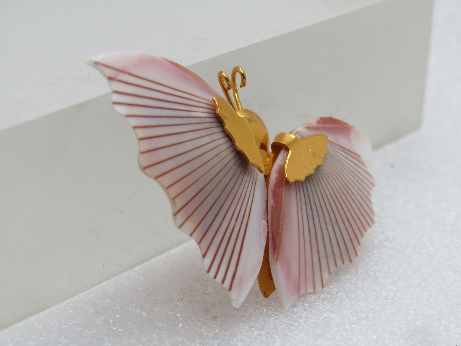Vintage Shell Butterfly Brooch, 1970's-1980's - 3