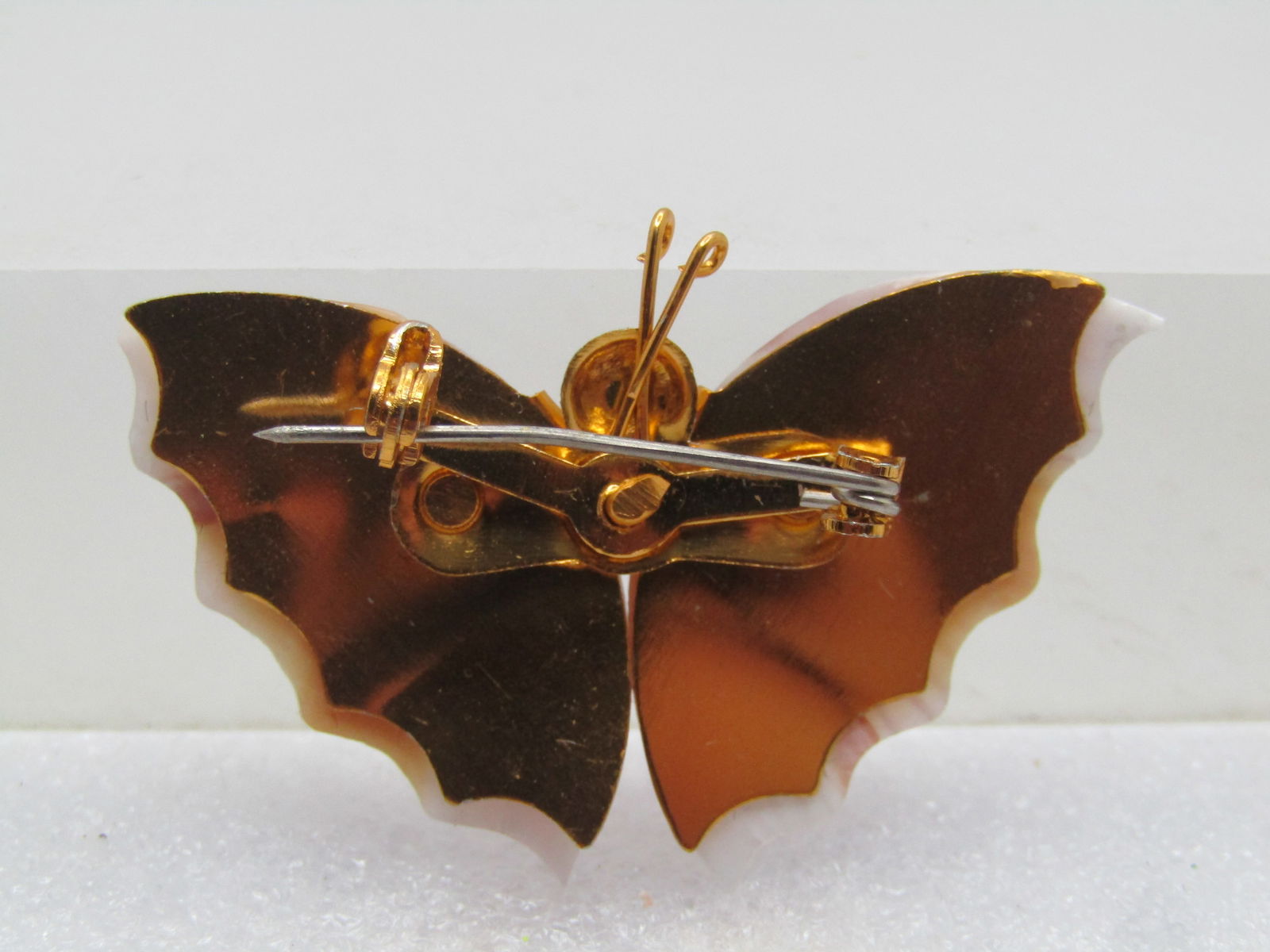 Vintage Shell Butterfly Brooch, 1970's-1980's - 4