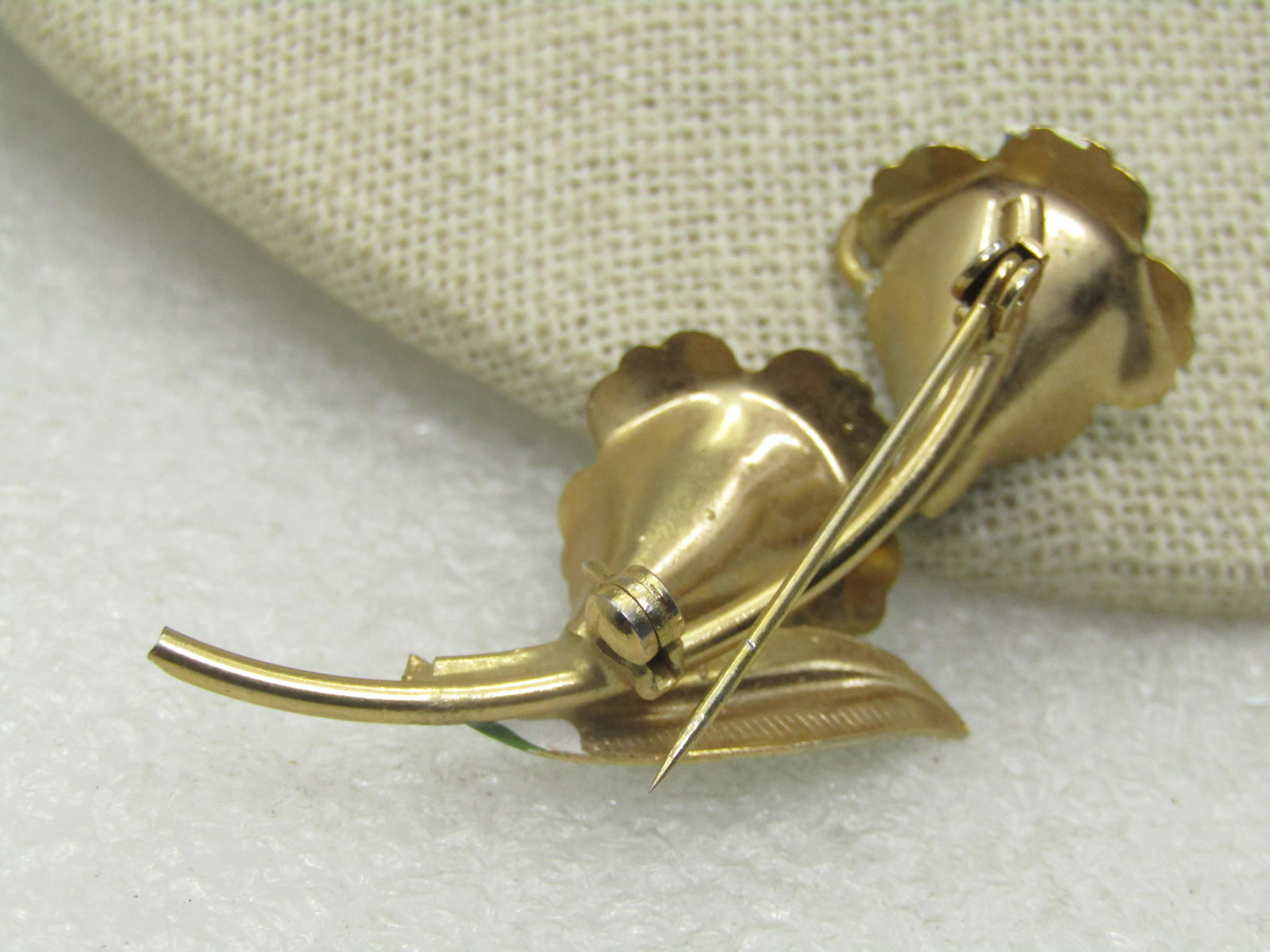 Vintage Enameled Blue Floral Brooch, 1940's-1960's - 6