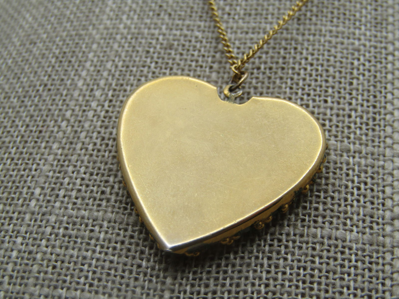 Vintage Forget-Me-Not Floral Heart Necklace, 15.5", 1960's-1970's - 4