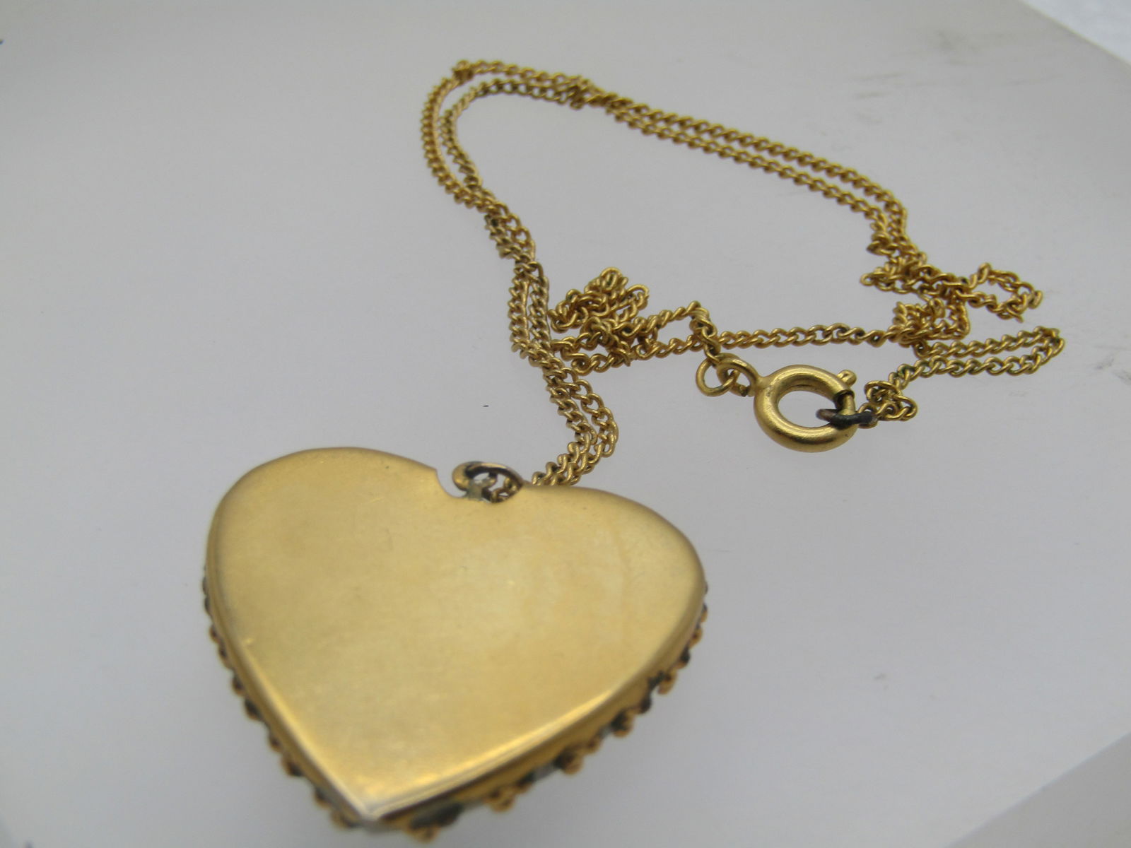 Vintage Forget-Me-Not Floral Heart Necklace, 15.5", 1960's-1970's - 7