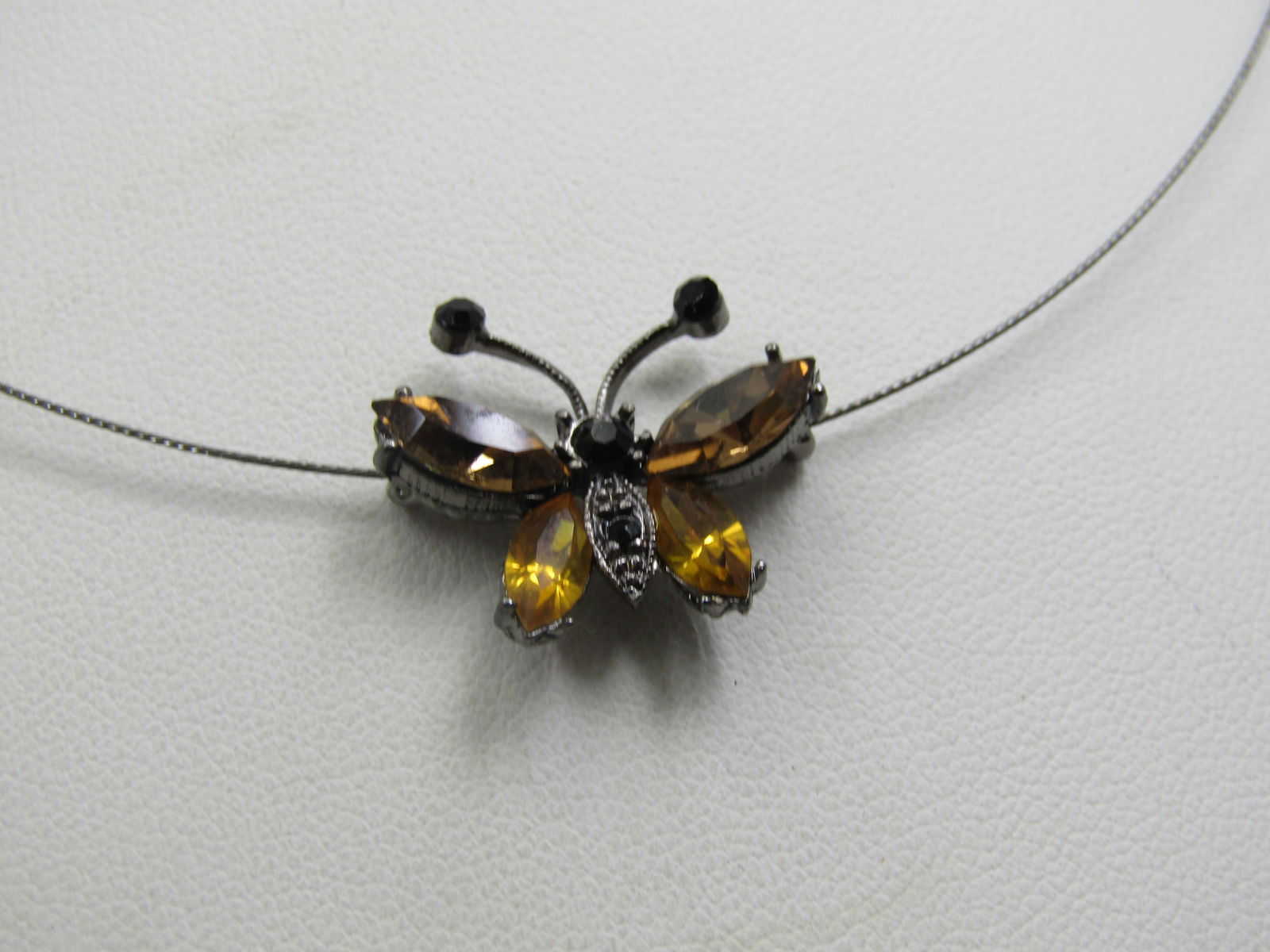 Rhinestone Butterfly Slide Necklace, 18" - 3