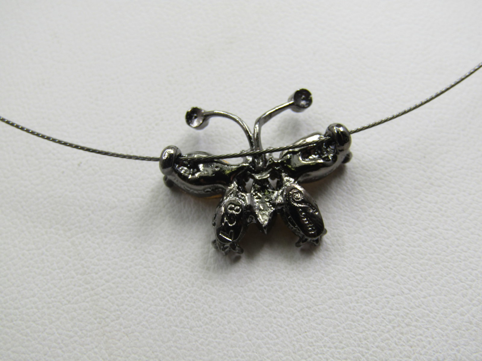 Rhinestone Butterfly Slide Necklace, 18" - 5