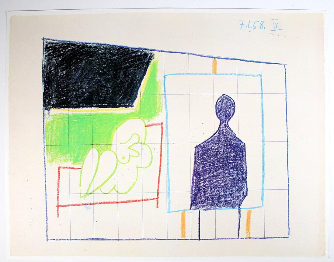 1972 Picasso La chute d'Icare 2 Edition d'Art Skira: Title: 1972 Picasso La chute d'Icare 2 Edition d'Art Skira Artist: Pablo Picasso Description: Title: La Chute D'Icare No.2 Artist: Pablo Picasso Country: Spain Medium: Heliogravure Marks: Not signed,