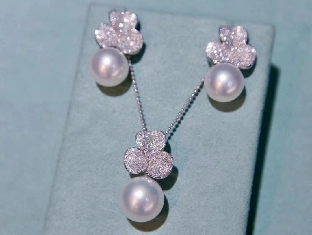 S925 silver pearl jewelry set - 3