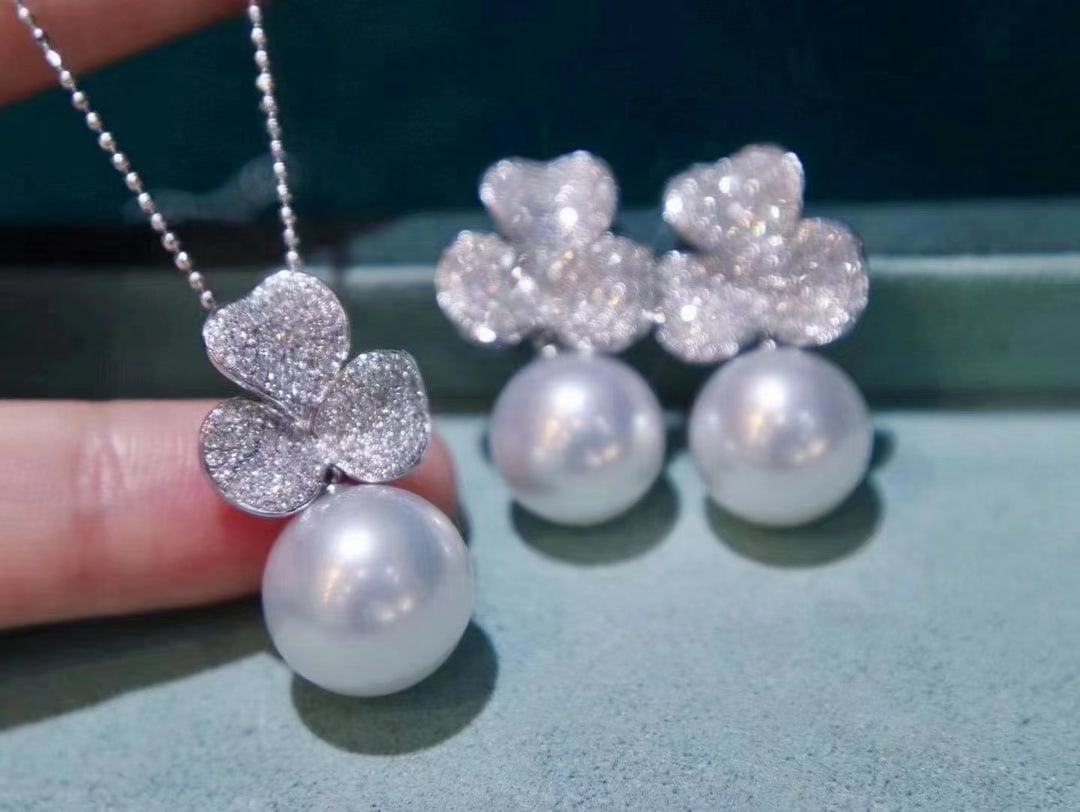 S925 silver pearl jewelry set - 5