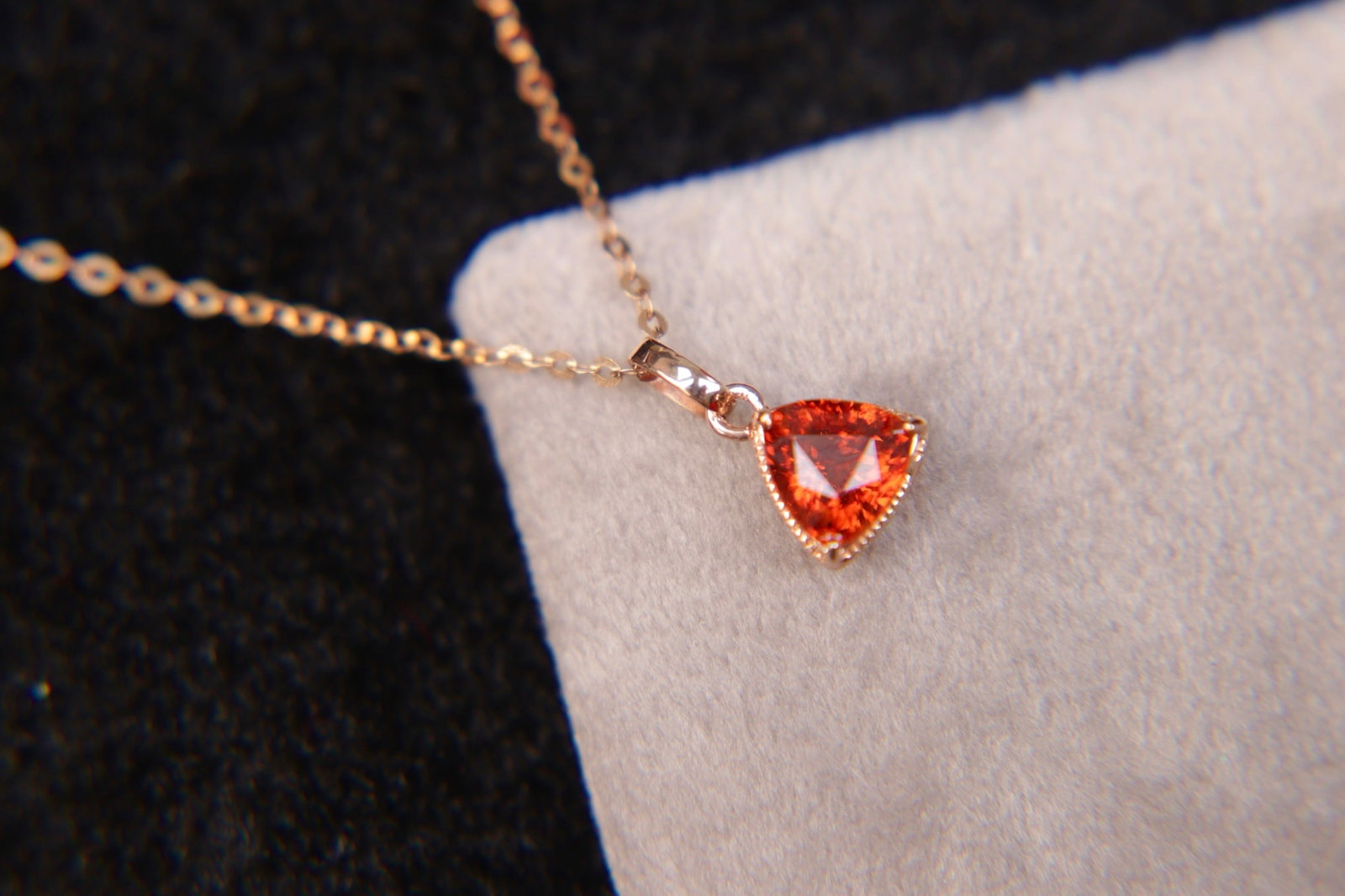 18K Gold Natural Fanta Stone Pendant - 2