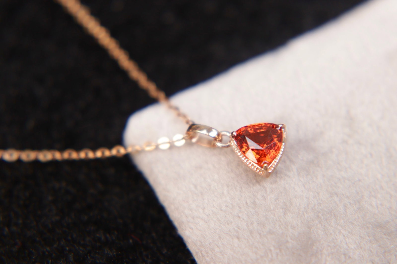 18K Gold Natural Fanta Stone Pendant - 7