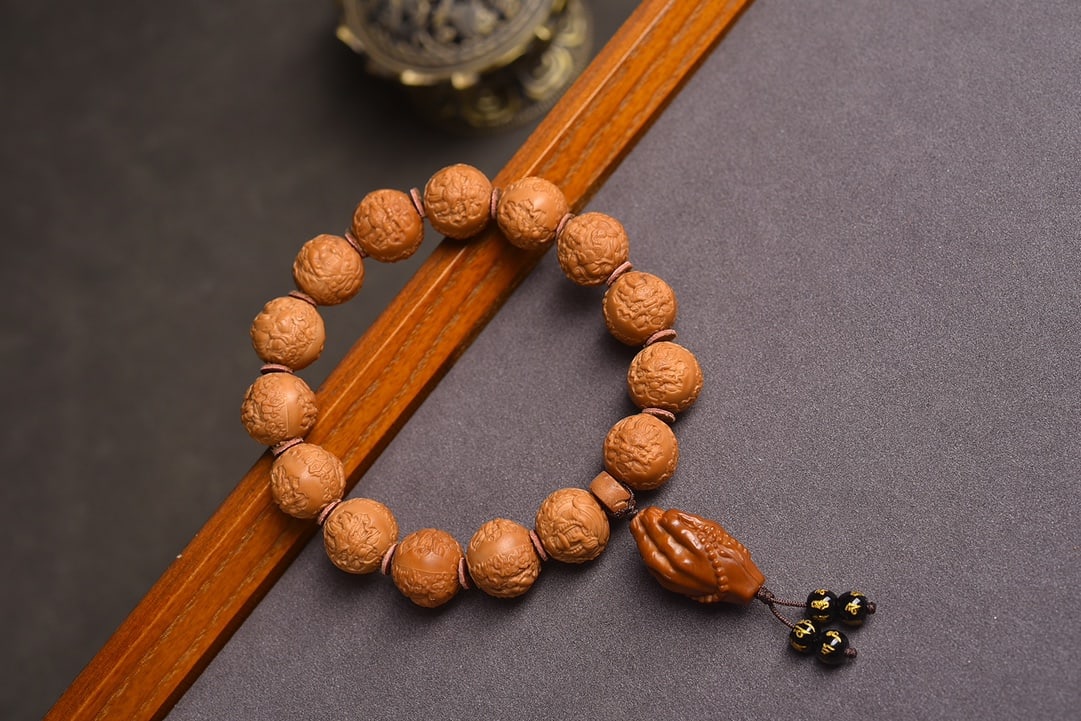 Natural Walnut Bead Bracelet - 2