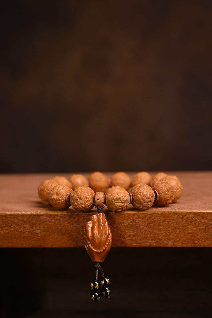 Natural Walnut Bead Bracelet - 3