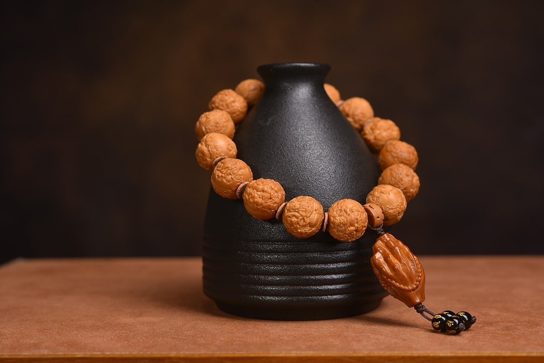 Natural Walnut Bead Bracelet - 6