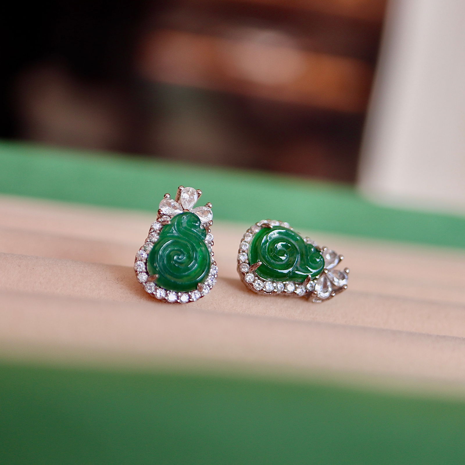 Silver Jade Earrings - 2