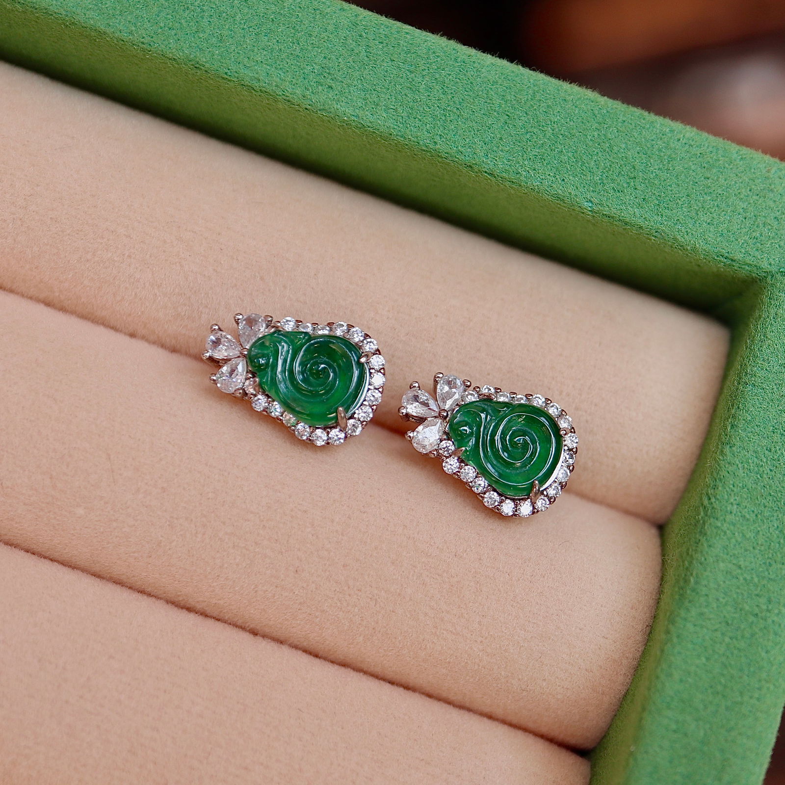 Silver Jade Earrings - 4