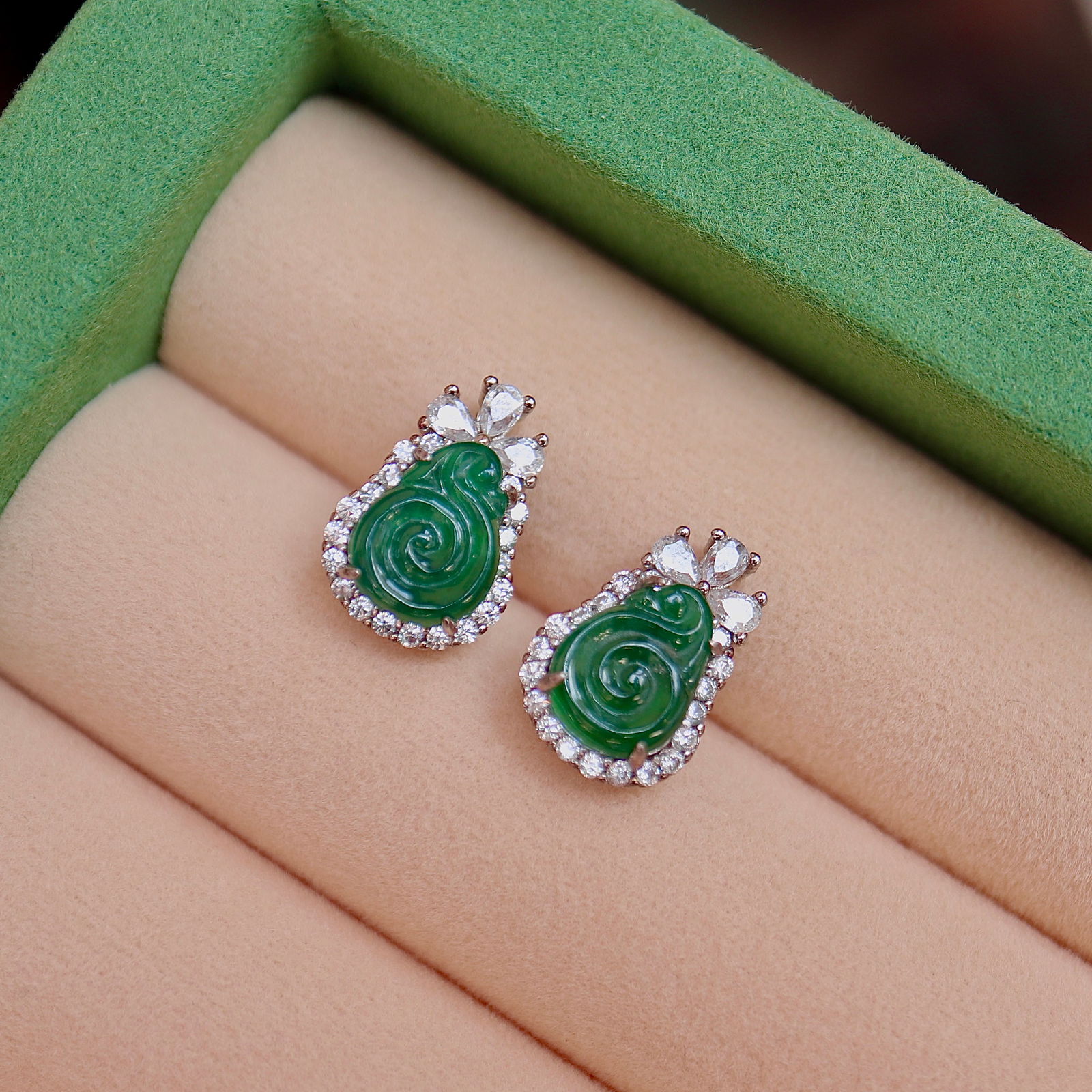 Silver Jade Earrings - 5
