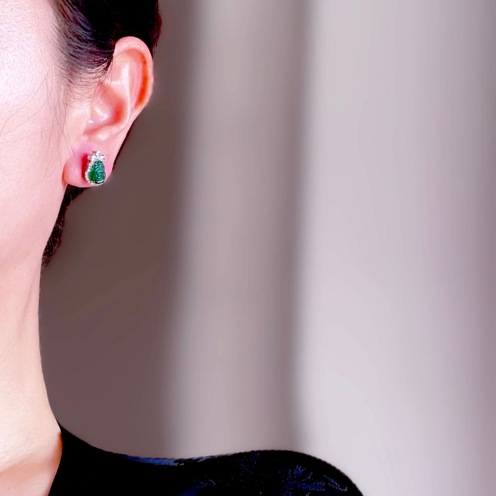 Silver Jade Earrings - 7