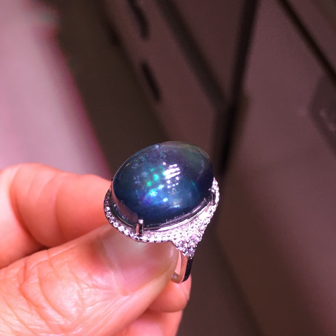 s925 Silver Aquamarine Cabochon Ring - 3