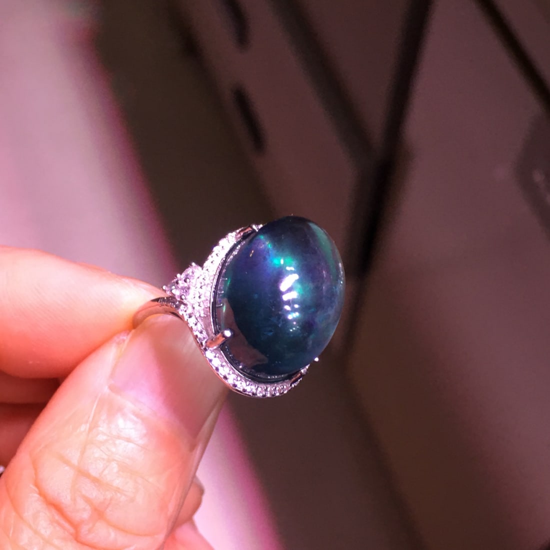 s925 Silver Aquamarine Cabochon Ring - 5