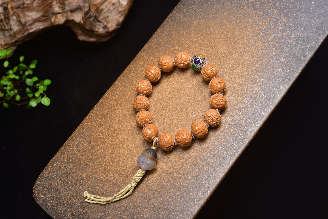 Natural Walnut Bead Bracelet - 2
