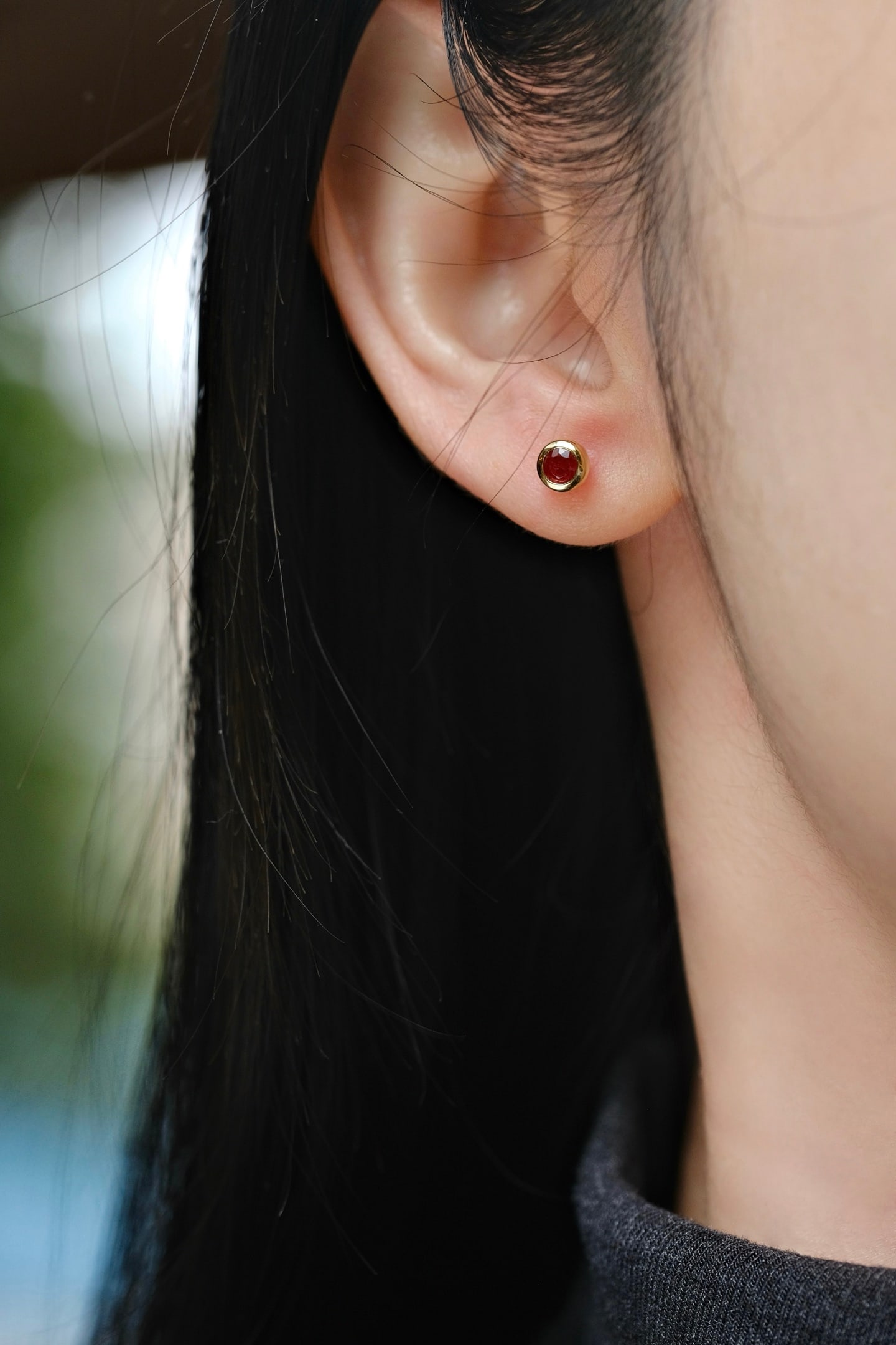 18K Gold Sapphire and Ruby Earrings - 4