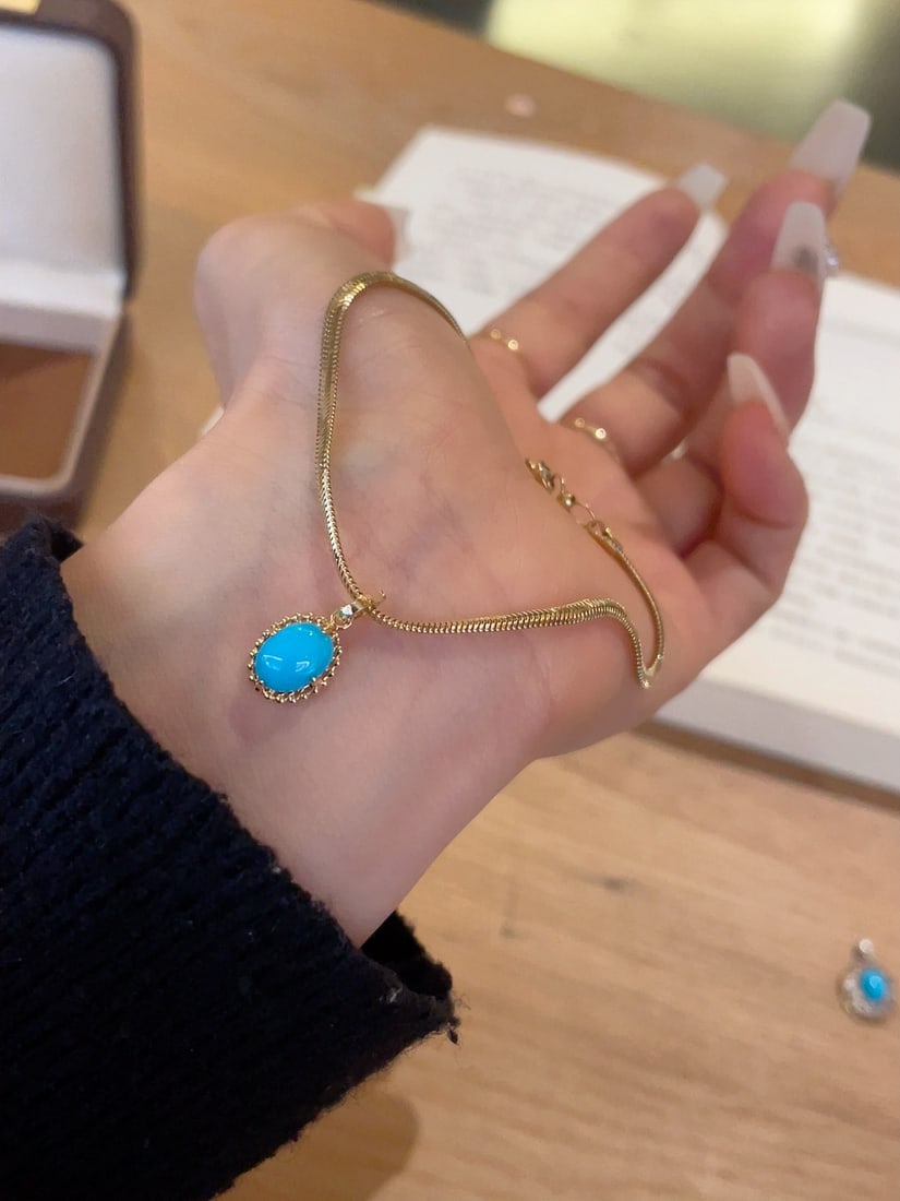 18K Gold Turquoise Set - 4