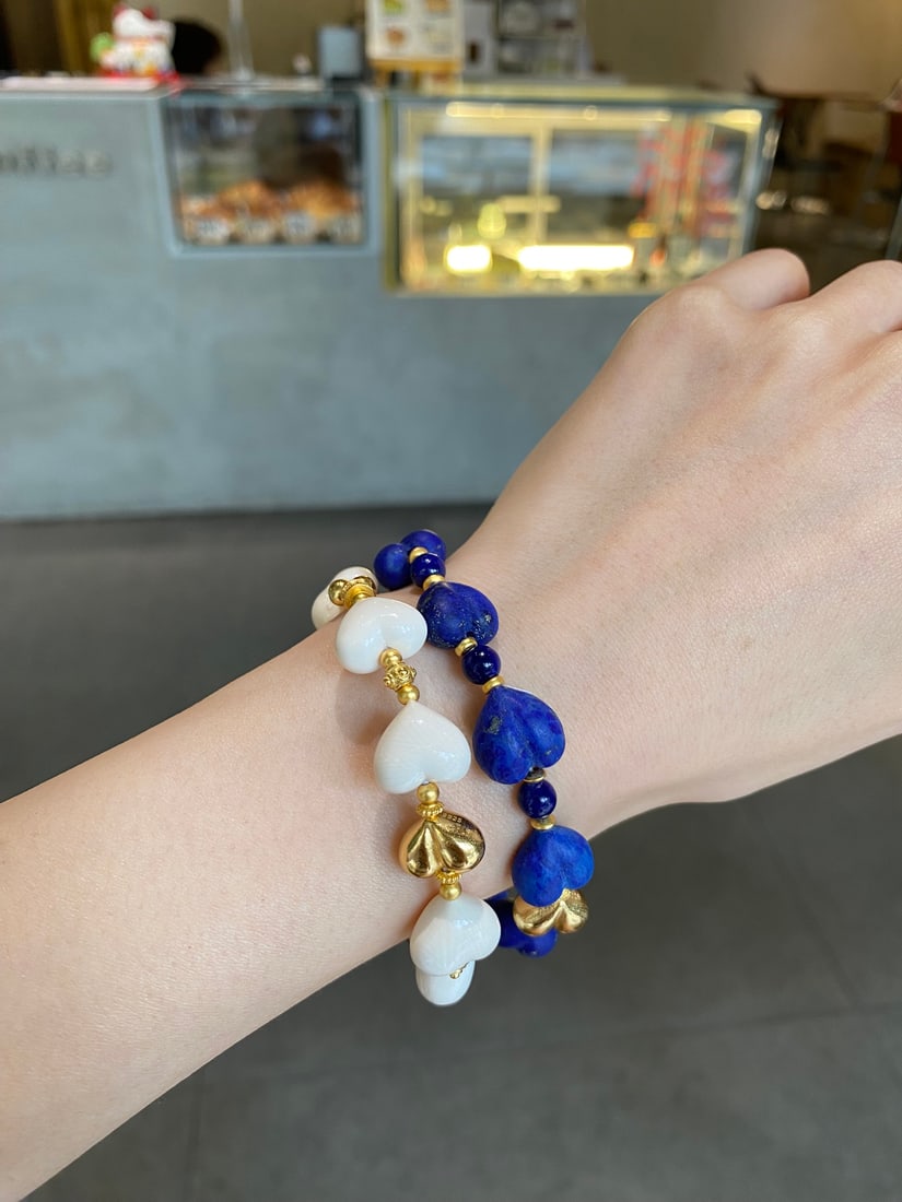 Lapis Lazuli Heart Bracelet - 4