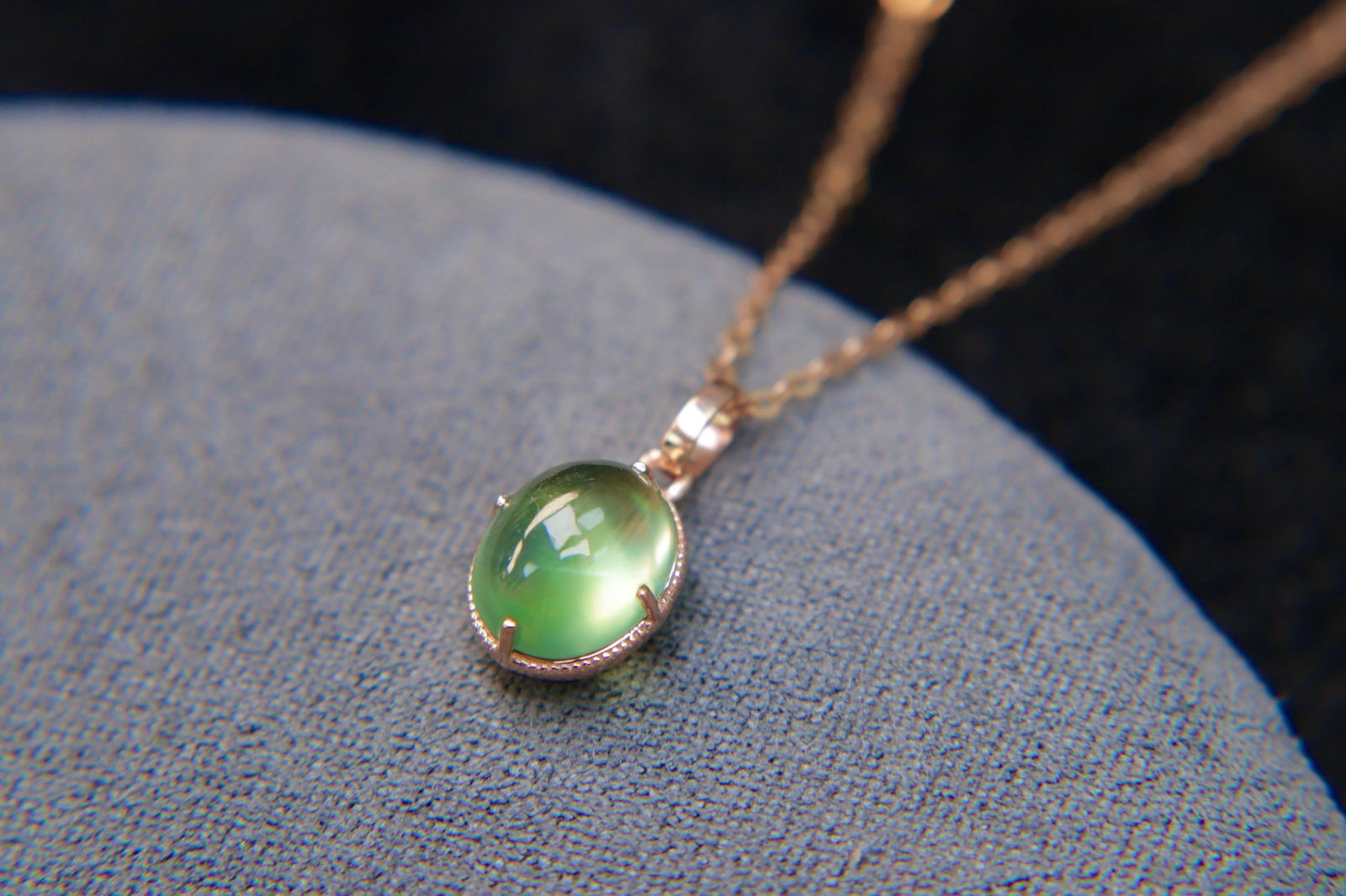 18K Gold Prasiolite Pendant - 2