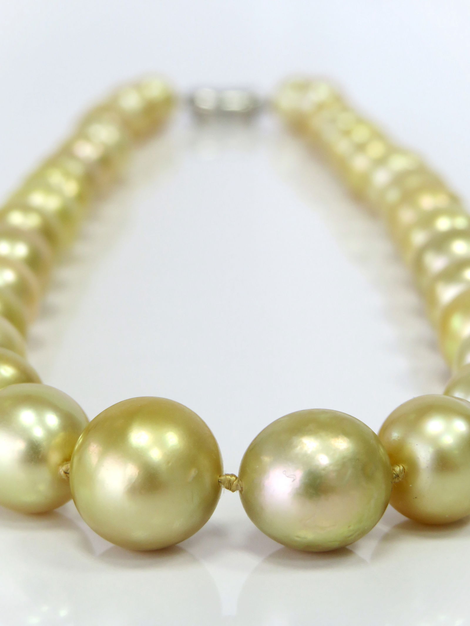 10-14mm Drop/Oval Golden South Sea Pearl Necklace - 2