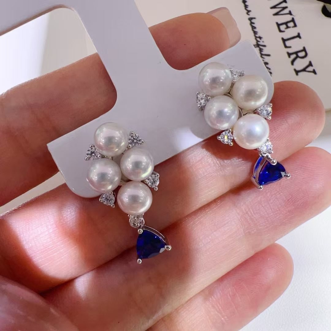 Silver Pearl Earrings - 5