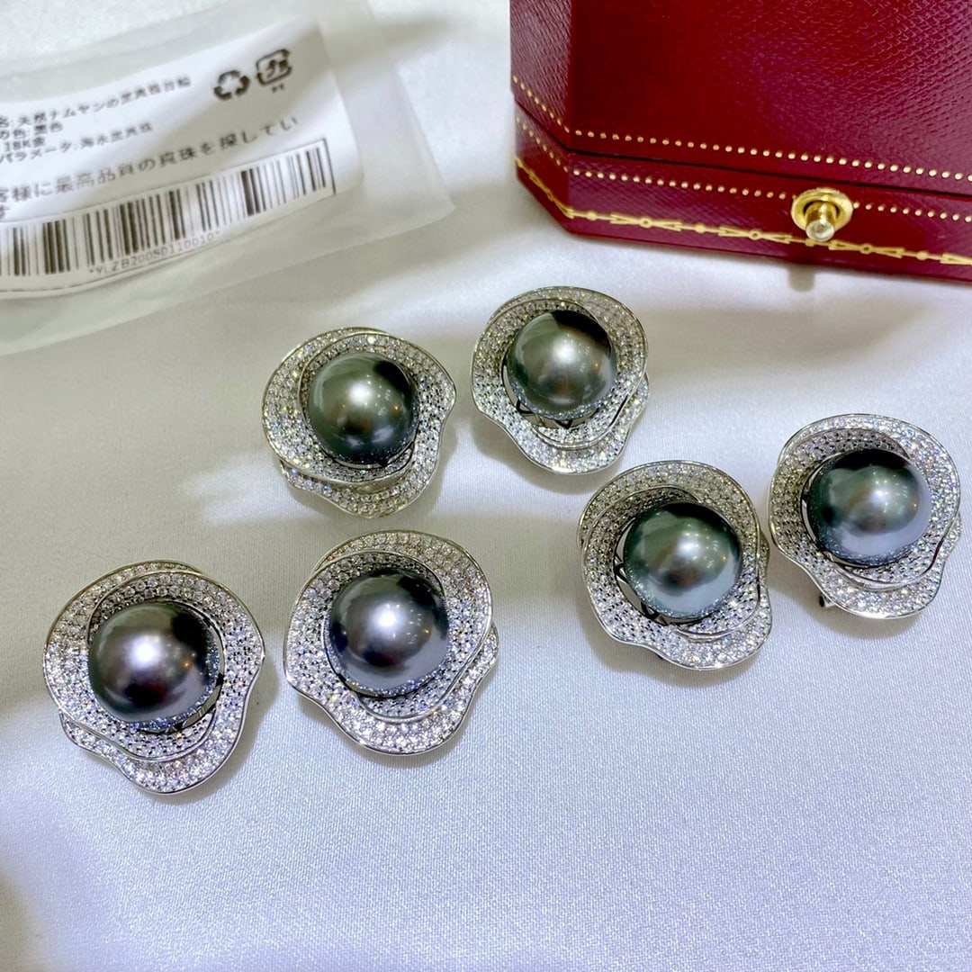 S925 Silver Tahitian Pearl Earrings - 3