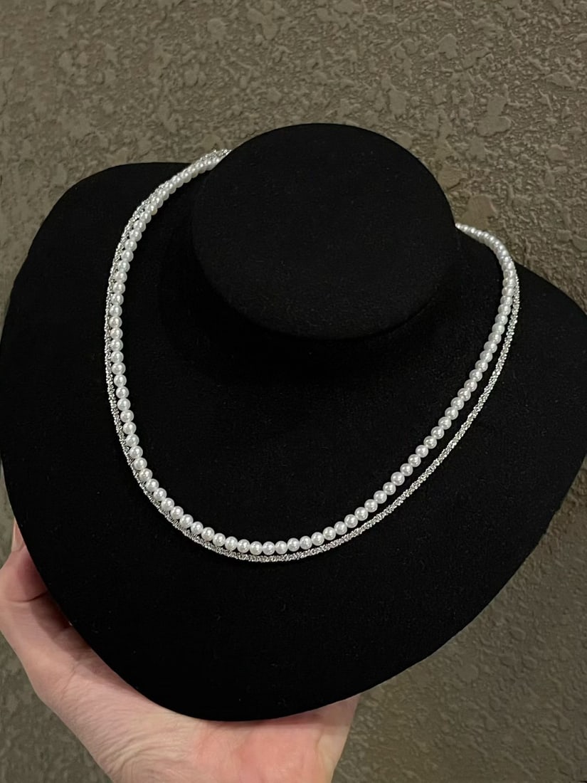 Silver Natural Pearl Necklace - 2