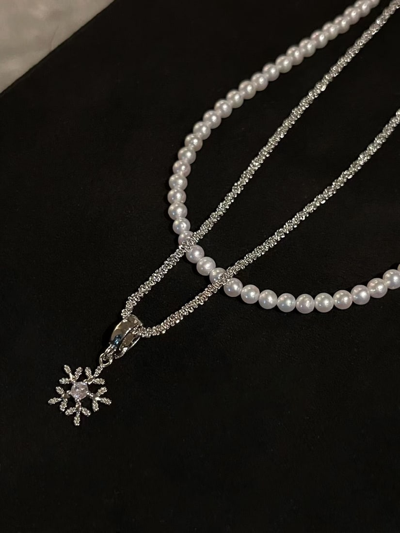 Silver Natural Pearl Necklace - 3