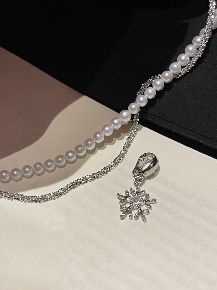 Silver Natural Pearl Necklace - 4